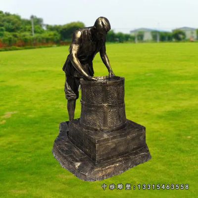 田园铜雕茶文化人物