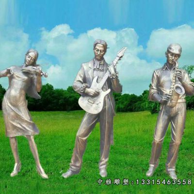 音乐主题铜雕人物