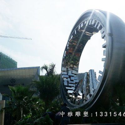 不锈钢广场齿轮雕塑