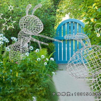 不锈钢镂空蚂蚁雕塑