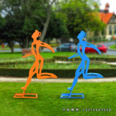 公园不锈钢跑步人物雕塑