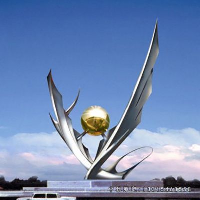 不锈钢大型翅膀雕塑