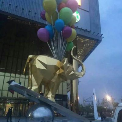 动物大象不锈钢雕塑