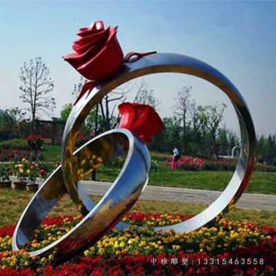 不锈钢广场玫瑰雕塑