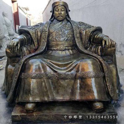 历史人物铜雕成吉思汗