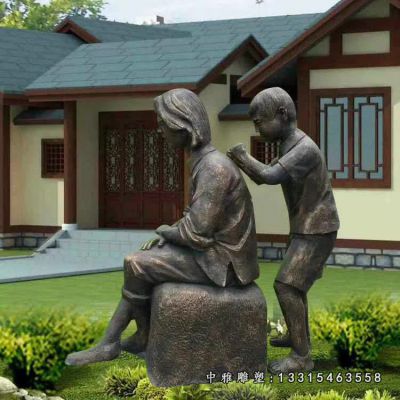 铜雕广场孝道主题人物