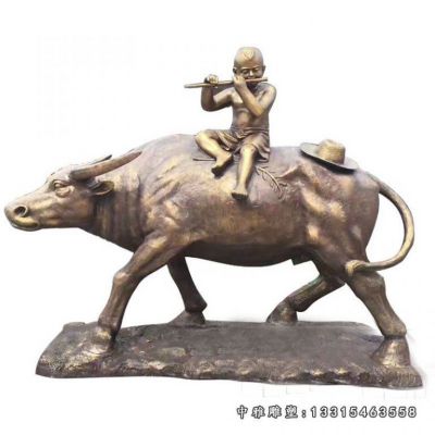 铜雕户外牧童