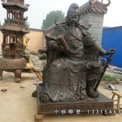 古代人物铜雕关公