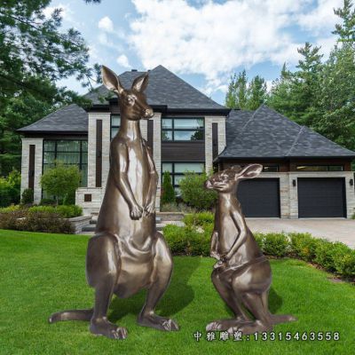 铜雕袋鼠动物雕塑