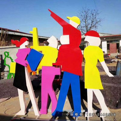 不锈钢商场购物人物雕塑