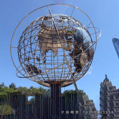不锈钢广场地球仪景观