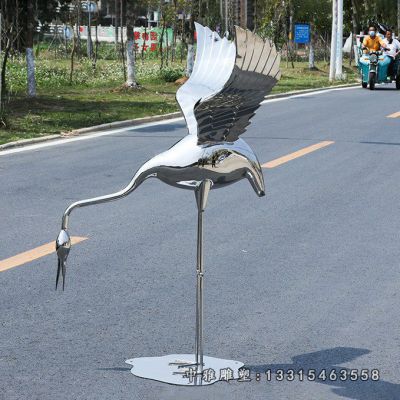 动物仙鹤不锈钢摆件