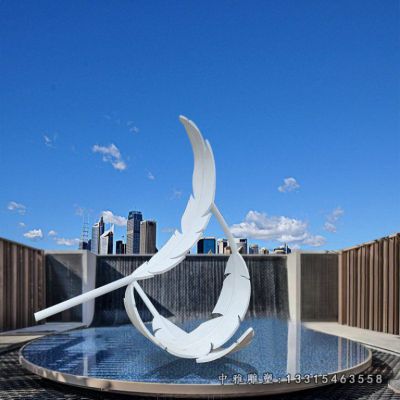 户外不锈钢羽毛摆件