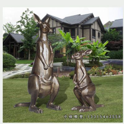 公园铜雕袋鼠
