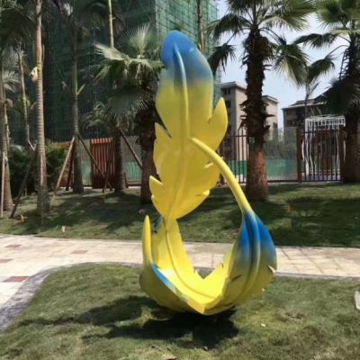 动物羽毛不锈钢雕塑