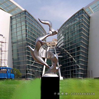 城市不锈钢大雁雕塑