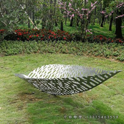 公园树叶不锈钢雕塑