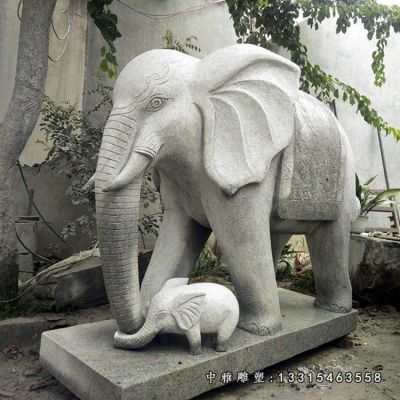 吉祥如意大象石雕动物