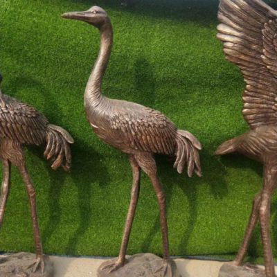 铜雕园林动物仙鹤