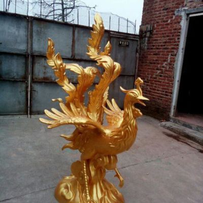 铜雕神兽凤凰