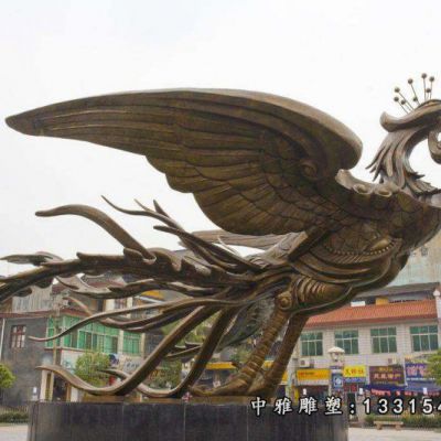 景区铜雕凤凰