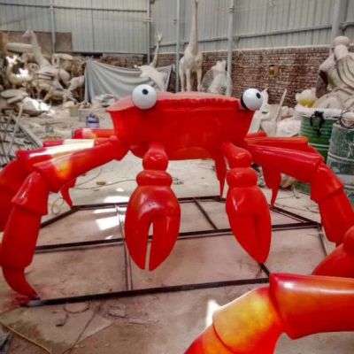 不锈钢烤漆螃蟹雕塑