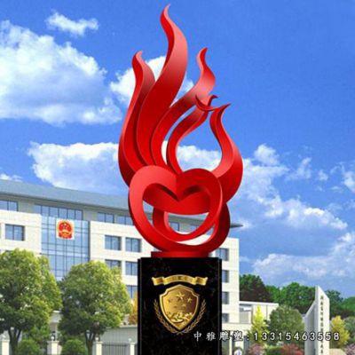 不锈钢红色凤凰雕塑