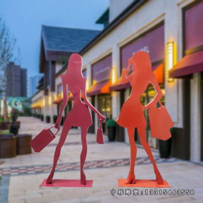 商场不锈钢购物人物雕塑