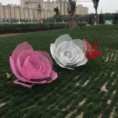 不锈钢仿真花朵雕塑