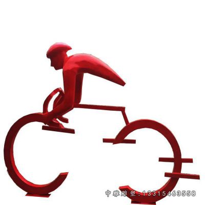 不锈钢公园骑行人物雕像