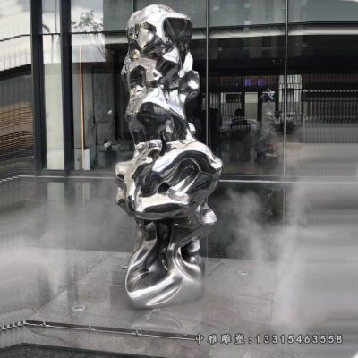 太湖石园林景观不锈钢雕塑