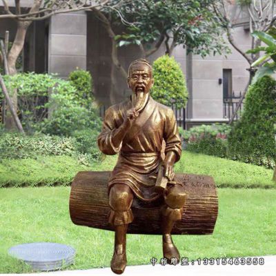 铜雕坐式鲁班