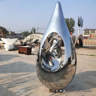 镜面水滴不锈钢景观雕塑