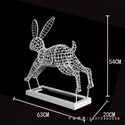 公园动物兔子不锈钢雕塑