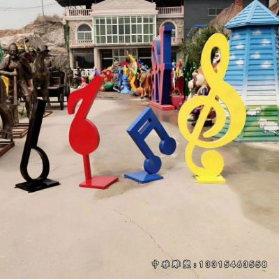 不锈钢彩绘音符景观