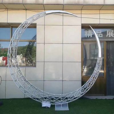 公园月亮不锈钢雕塑