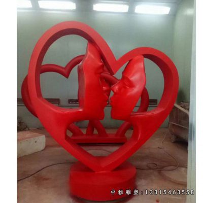 爱心景观不锈钢摆件