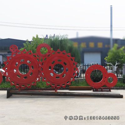 抽象齿轮不锈钢雕塑