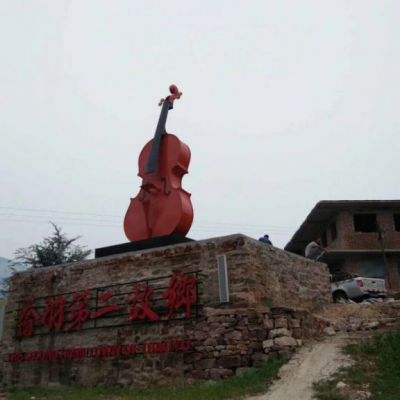 景区不锈钢提琴雕塑