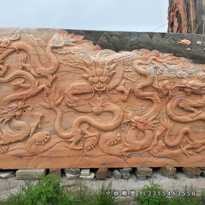 大型石雕九龙壁