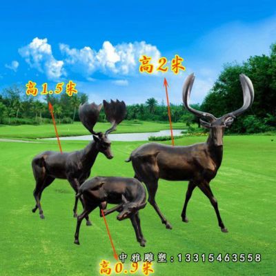 铜雕公园小鹿