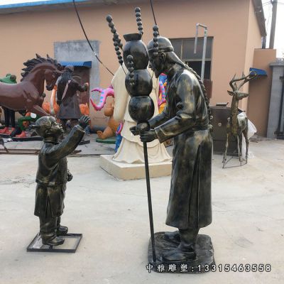 铜雕卖糖葫芦人物