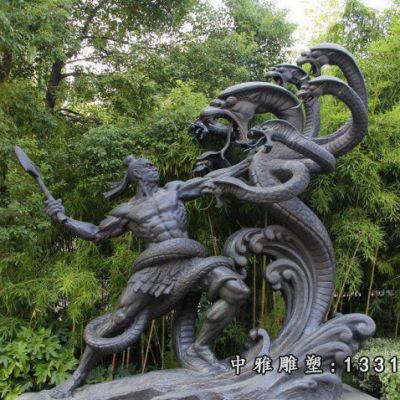 神话夸父逐日铜雕