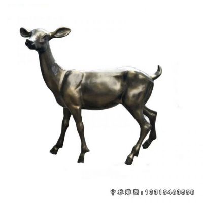 铜雕公园小鹿雕塑