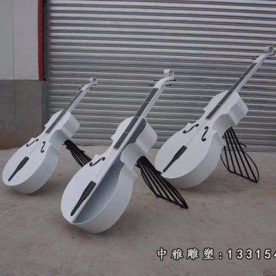 不锈钢乐器小提琴雕塑