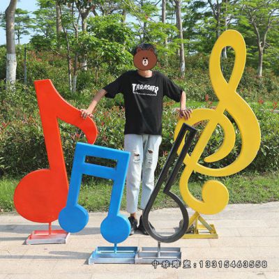 不锈钢彩绘音符景观