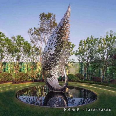 镂空不锈钢抽象凤凰雕塑