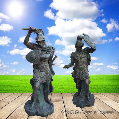 铜雕西方士兵雕塑