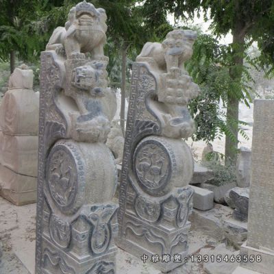 仿古青石抱鼓石雕塑