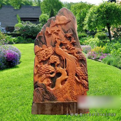 晚霞红凤凰石景观雕塑